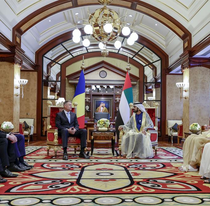 His Highness Sheikh Mohammed bin Rashid Al Maktoum - Mohammed bin Rashid meets with President of Romania