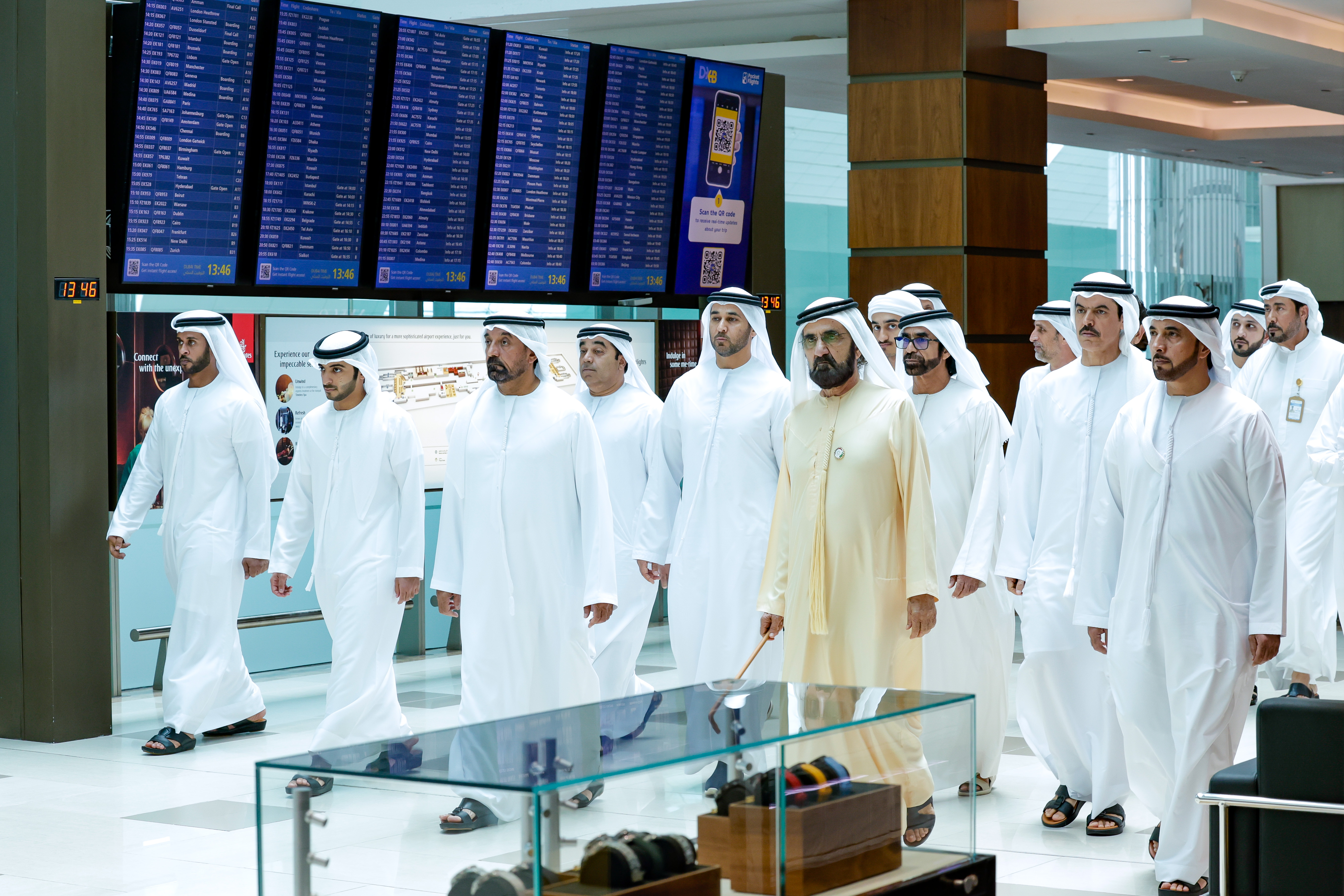 His Highness Sheikh Mohammed bin Rashid Al Maktoum - Mohammed bin Rashid reviews upgrades and amenities at Dubai International Airport’s Terminal 3
