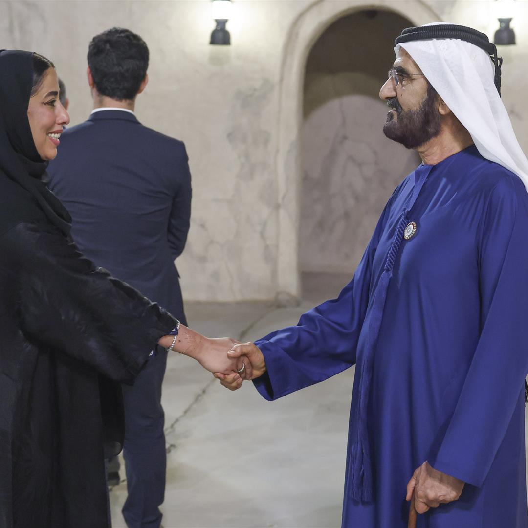 محمد بن راشد خلال استقبال سموّه جموع المهنئين بشهر رمضان