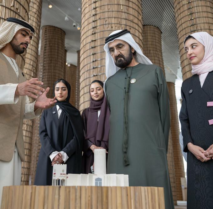 صاحب السمو الشيخ محمد بن راشد آل مكتوم - محمد بن راشد يزور جناح دولة الإمارات في إكسبو 2025 أوساكا