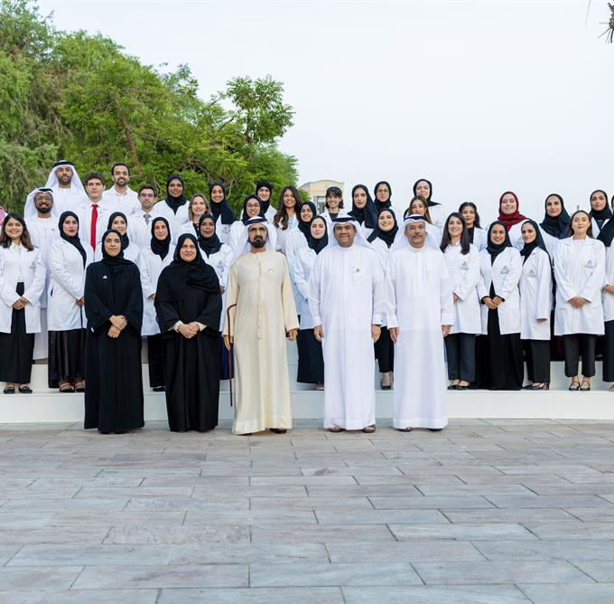His Highness Sheikh Mohammed bin Rashid Al Maktoum - Mohammed bin Rashid meets top-performing graduates of Mohammed Bin Rashid University of Medicine and Health Sciences