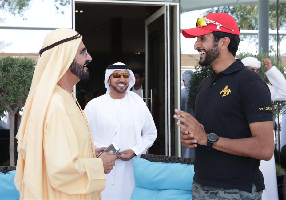  صاحب السمو الشيخ محمد بن راشد آل مكتوم-أخبار-محمد بن راشد وملك البحرين يشهدان تتويج حمد بن دلموك آل مكتوم بطلاً لسباق كأس الخليج للقدرة في البحرين