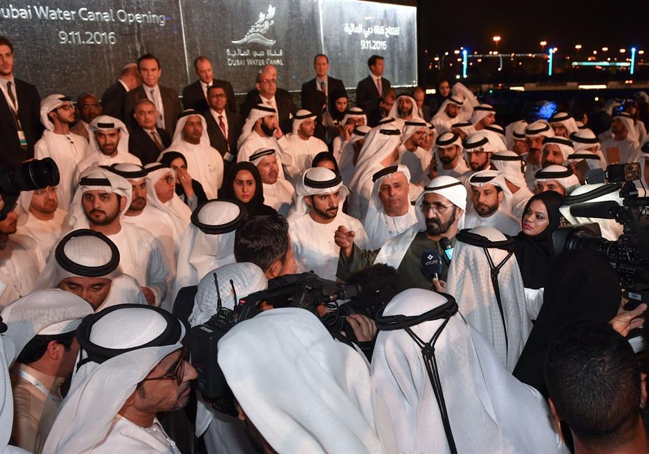  صاحب السمو الشيخ محمد بن راشد آل مكتوم-أخبار-محمد بن راشد يفتتح قناة دبي المائية بتكلفة إجمالية 3.7 مليار درهم وطول 12 كيلومتراً