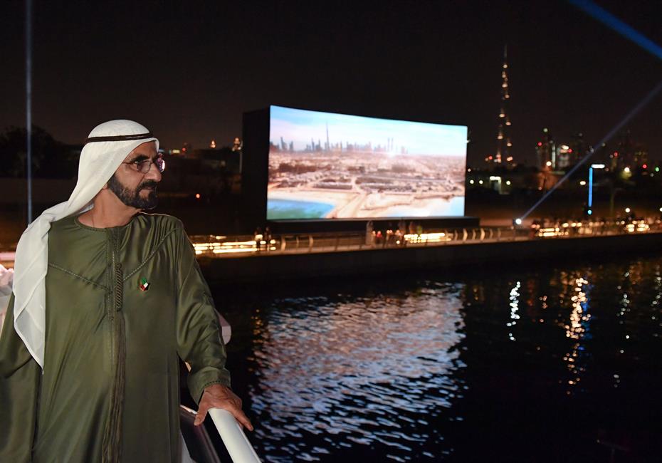  صاحب السمو الشيخ محمد بن راشد آل مكتوم-أخبار-محمد بن راشد يفتتح قناة دبي المائية بتكلفة إجمالية 3.7 مليار درهم وطول 12 كيلومتراً
