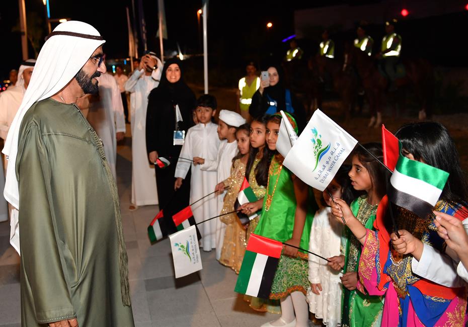  صاحب السمو الشيخ محمد بن راشد آل مكتوم-أخبار-محمد بن راشد يفتتح قناة دبي المائية بتكلفة إجمالية 3.7 مليار درهم وطول 12 كيلومتراً