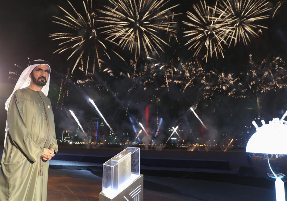 His Highness Sheikh Mohammed bin Rashid Al Maktoum-News-Mohammed bin Rashid lays foundation stone of Meydan One Mall