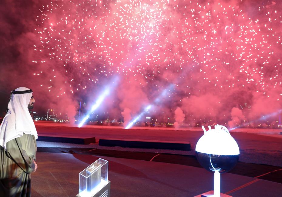 His Highness Sheikh Mohammed bin Rashid Al Maktoum-News-Mohammed bin Rashid lays foundation stone of Meydan One Mall