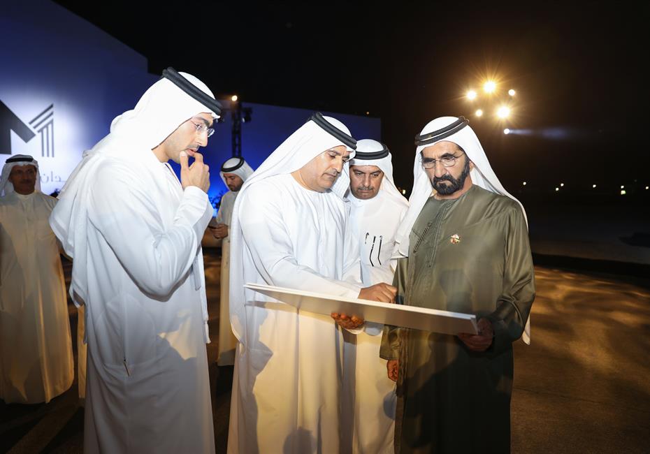 His Highness Sheikh Mohammed bin Rashid Al Maktoum-News-Mohammed bin Rashid lays foundation stone of Meydan One Mall
