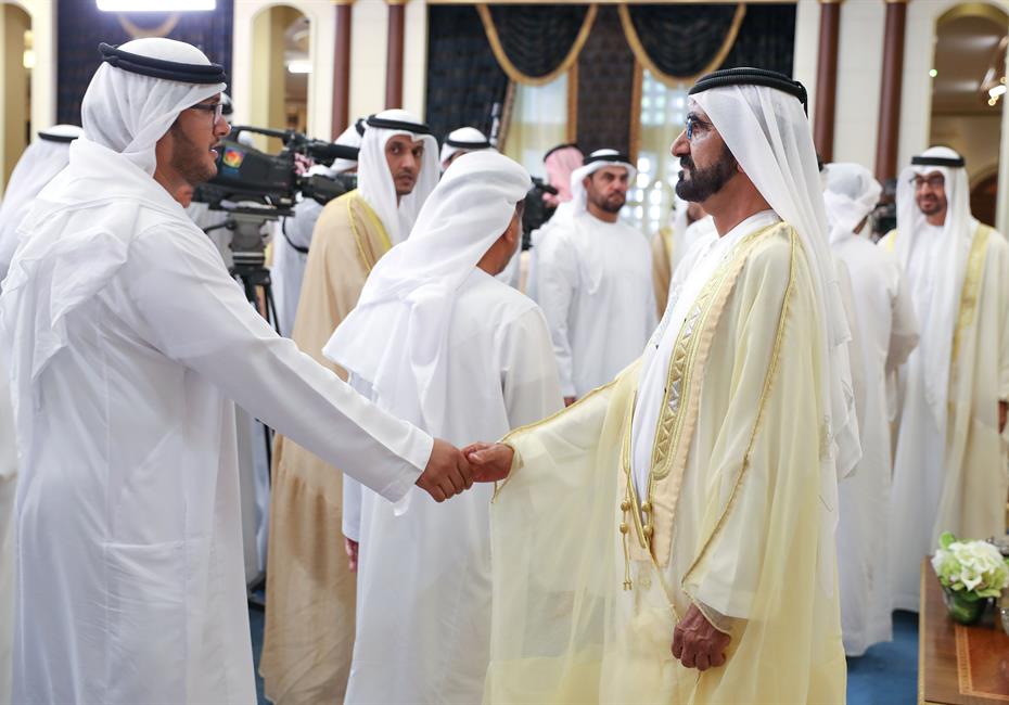 His Highness Sheikh Mohammed bin Rashid Al Maktoum-News-Mohammed bin Rashid, Mohamed Bin Zayed receive Rulers on Eid Al Fitr