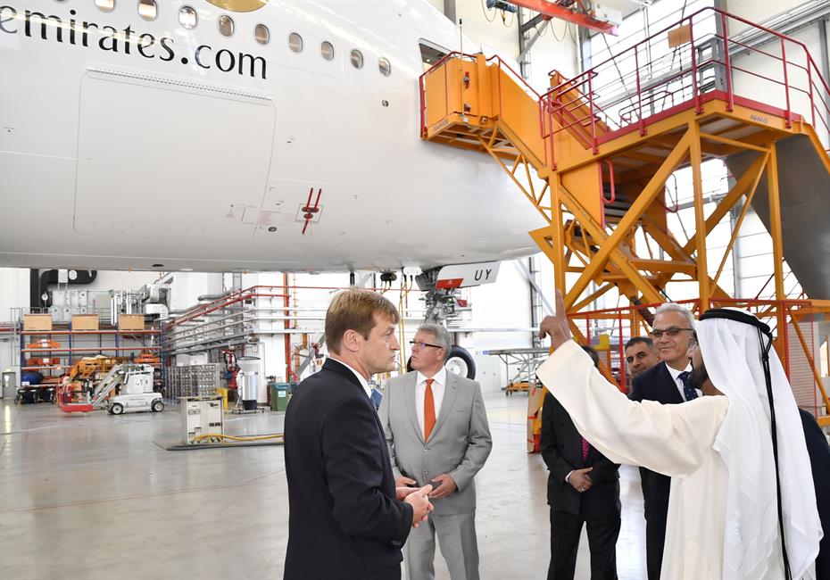 His Highness Sheikh Mohammed bin Rashid Al Maktoum-News-Mohammed bin Rashid tours Airbus Plant in Hamburg