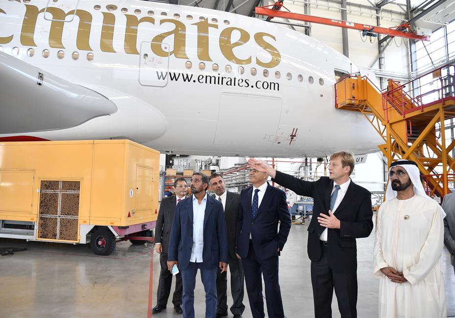 His Highness Sheikh Mohammed bin Rashid Al Maktoum-News-Mohammed bin Rashid tours Airbus Plant in Hamburg