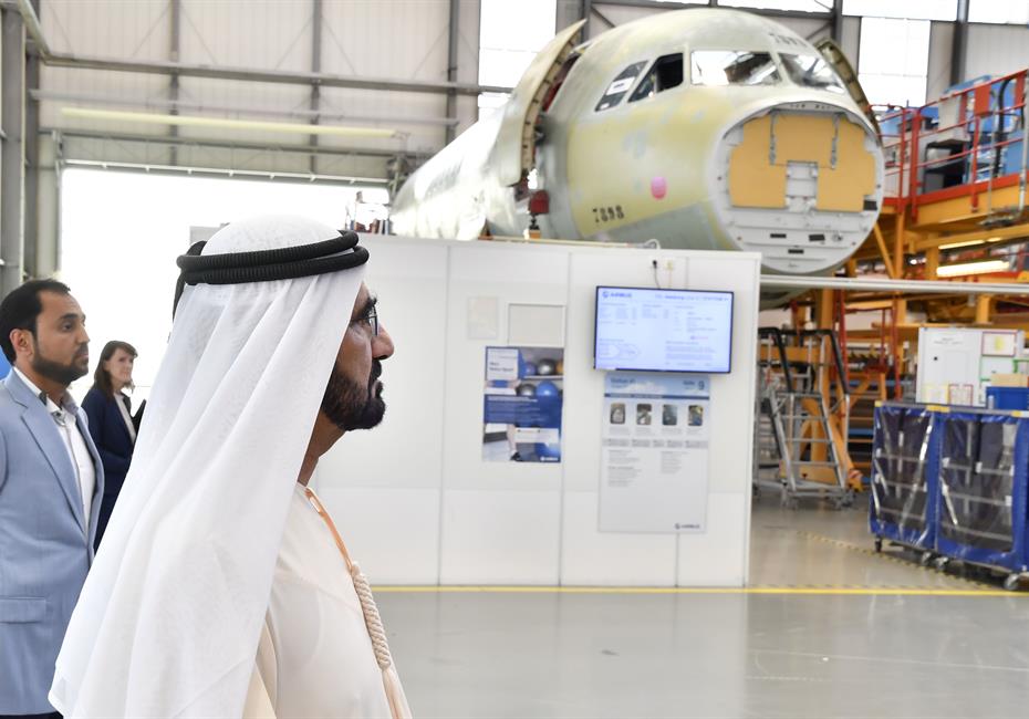 His Highness Sheikh Mohammed bin Rashid Al Maktoum-News-Mohammed bin Rashid tours Airbus Plant in Hamburg