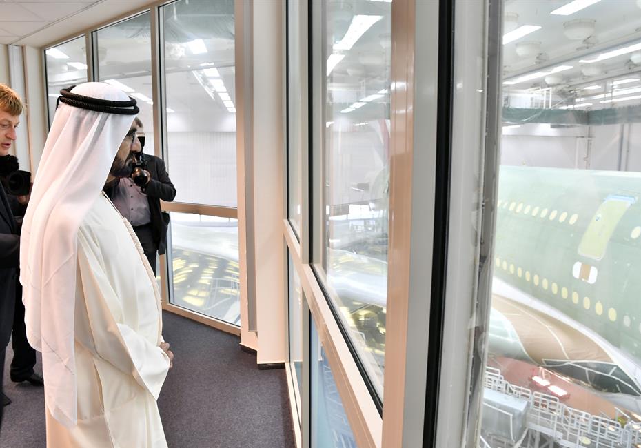 His Highness Sheikh Mohammed bin Rashid Al Maktoum-News-Mohammed bin Rashid tours Airbus Plant in Hamburg