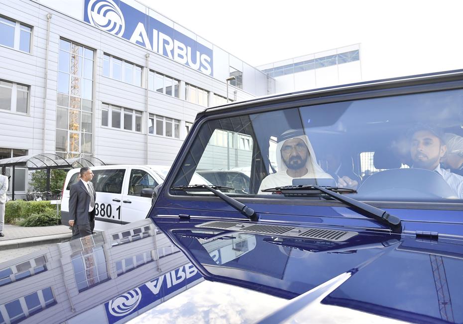 His Highness Sheikh Mohammed bin Rashid Al Maktoum-News-Mohammed bin Rashid tours Airbus Plant in Hamburg