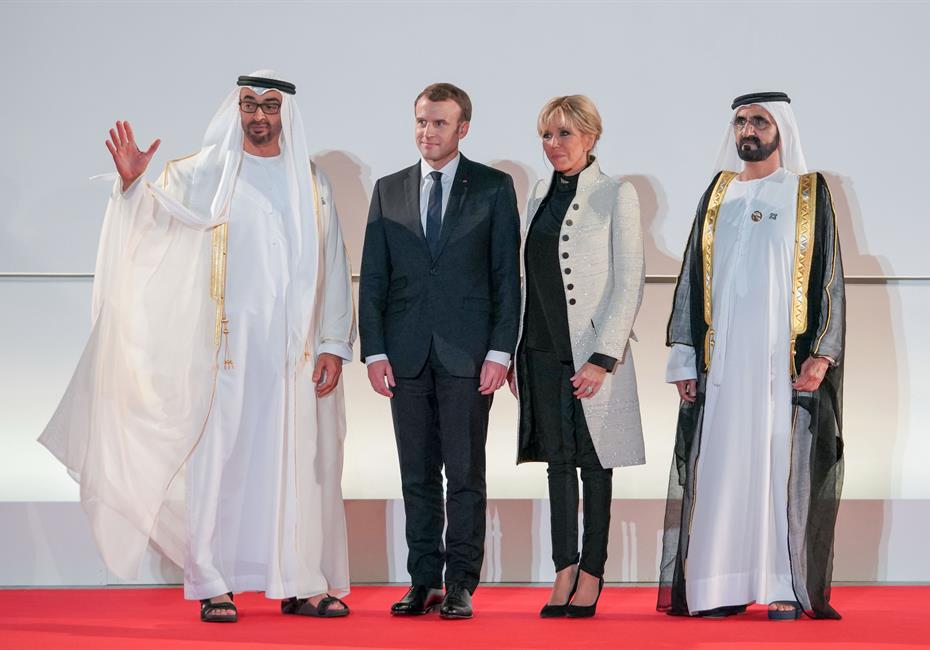  صاحب السمو الشيخ محمد بن راشد آل مكتوم-أخبار-محمد بن راشد ومحمد بن زايد والرئيس الفرنسي يفتتحون متحف اللوفر أبوظبي