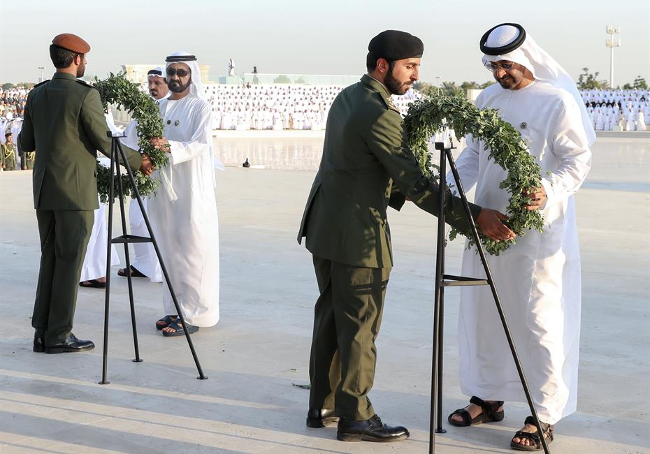 His Highness Sheikh Mohammed bin Rashid Al Maktoum-News-VP, Abu Dhabi Crown Prince and Rulers of Emirates attend Commemoration Day event in Abu Dhabi