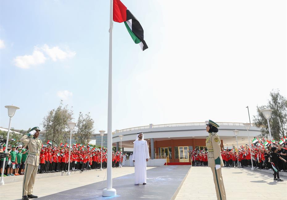 His Highness Sheikh Mohammed bin Rashid Al Maktoum-News-Mohammed bin Rashid hoists UAE Flag at Union House