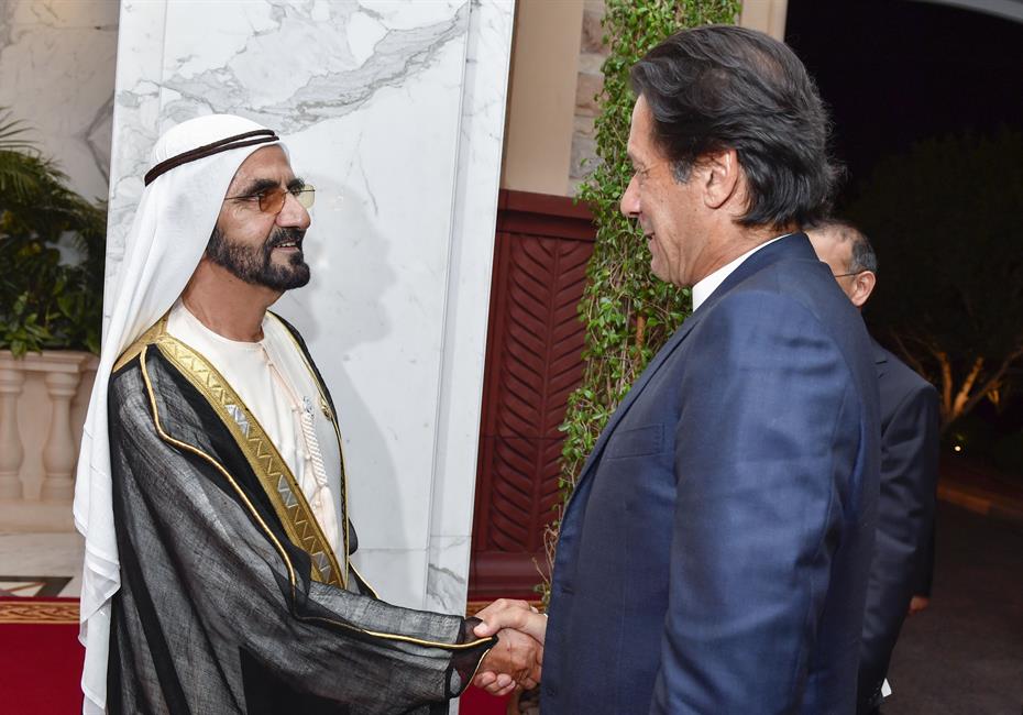  صاحب السمو الشيخ محمد بن راشد آل مكتوم-أخبار-محمد بن راشد يستقبل رئيس وزراء باكستان