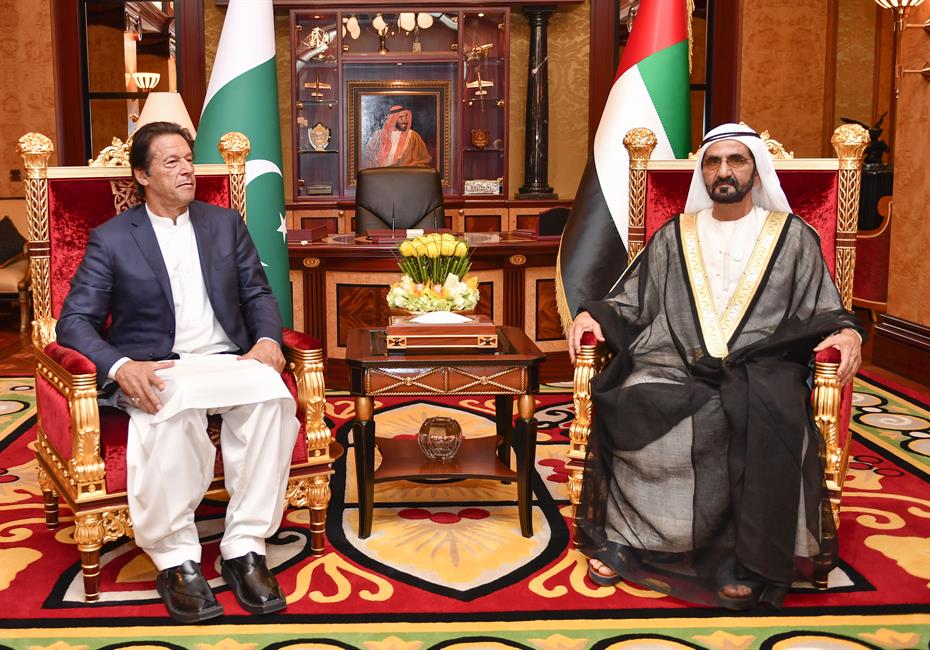  صاحب السمو الشيخ محمد بن راشد آل مكتوم-أخبار-محمد بن راشد يستقبل رئيس وزراء باكستان