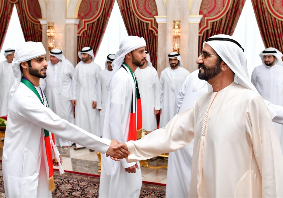 His Highness Sheikh Mohammed bin Rashid Al Maktoum-News-Mohammed bin Rashid receives winners of World Endurance Championship for Young Riders