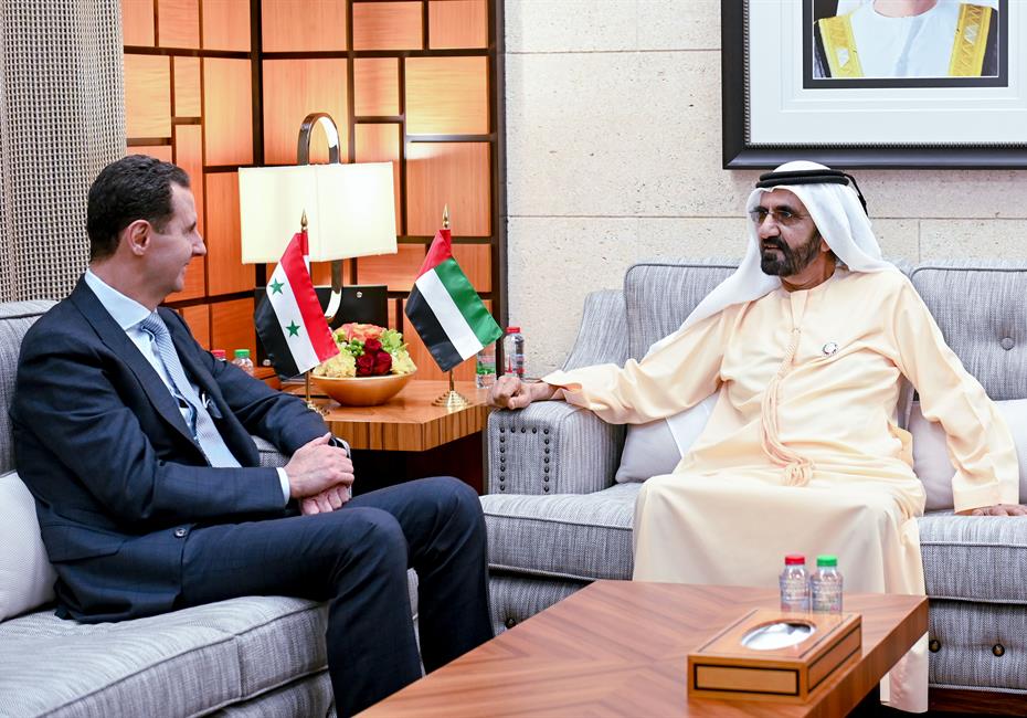  صاحب السمو الشيخ محمد بن راشد آل مكتوم-أخبار-محمد بن راشد يستقبل الرئيس بشار الأسد
