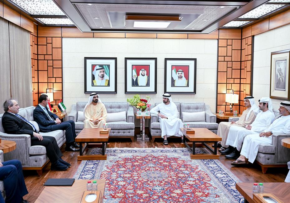  صاحب السمو الشيخ محمد بن راشد آل مكتوم-أخبار-محمد بن راشد يستقبل الرئيس بشار الأسد