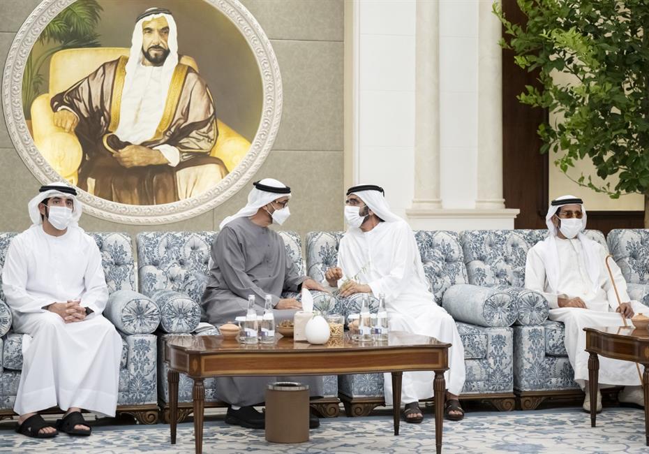 His Highness Sheikh Mohammed bin Rashid Al Maktoum-News-Mohamed bin Zayed accepts condolences of Mohammed bin Rashid, Rulers on death of Sheikh Khalifa bin Zayed Al Nahyan