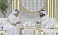  صاحب السمو الشيخ محمد بن راشد آل مكتوم-أخبار-محمد بن راشد يتلقى تهاني منصور بن زايد وخالد بن محمد بمناسبة أفراح آل مكتوم