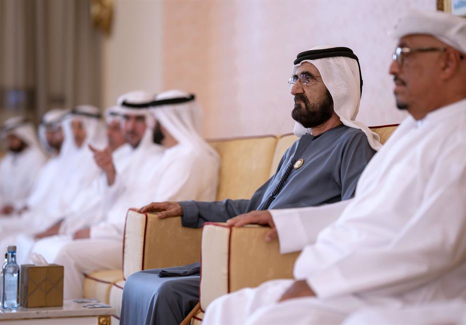 His Highness Sheikh Mohammed bin Rashid Al Maktoum-News-Mohammed bin Rashid meets with local dignitaries, businessmen, investors and senior officials at Union House in Dubai