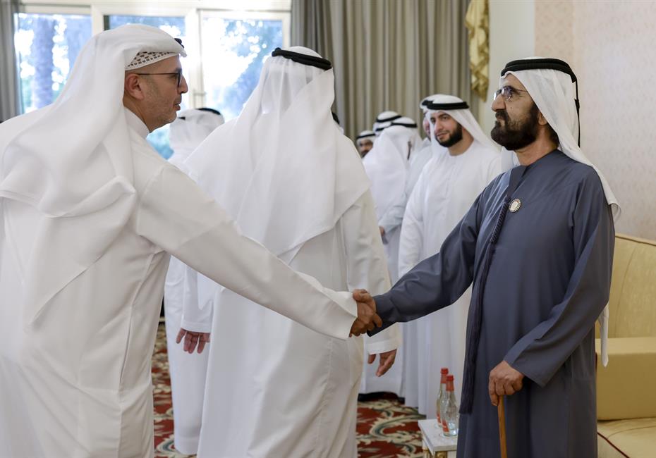 His Highness Sheikh Mohammed bin Rashid Al Maktoum-News-Mohammed bin Rashid meets with local dignitaries, businessmen, investors and senior officials at Union House in Dubai