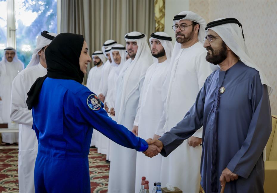 His Highness Sheikh Mohammed bin Rashid Al Maktoum-News-Mohammed bin Rashid meets with MBRSC team, reviews preparations for MBZ-SAT launch