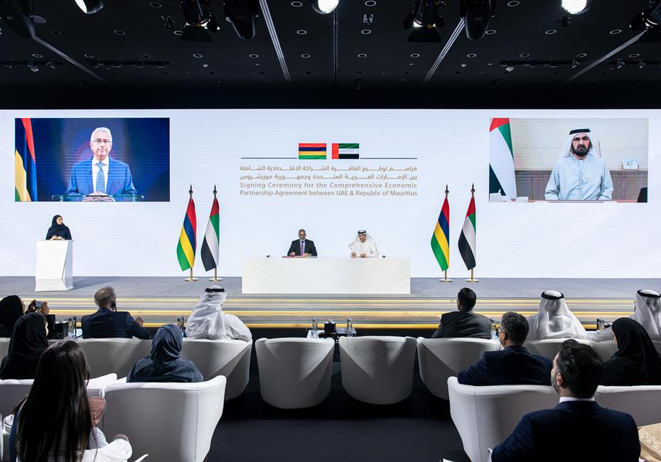 His Highness Sheikh Mohammed bin Rashid Al Maktoum-News-Mohammed bin Rashid, Mauritius PM witness signing of comprehensive economic partnership agreement