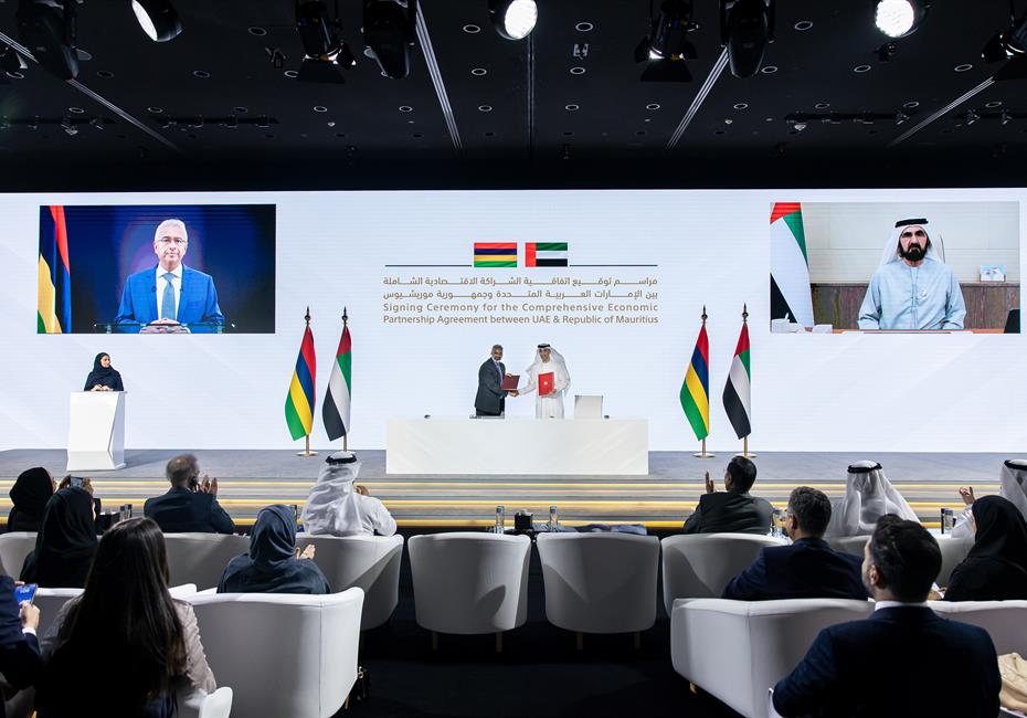 His Highness Sheikh Mohammed bin Rashid Al Maktoum-News-Mohammed bin Rashid, Mauritius PM witness signing of comprehensive economic partnership agreement