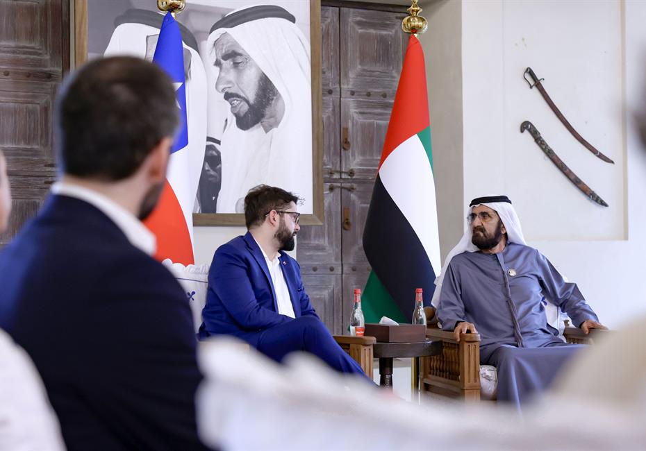 His Highness Sheikh Mohammed bin Rashid Al Maktoum-News-Mohammed bin Rashid meets with the President of Chile