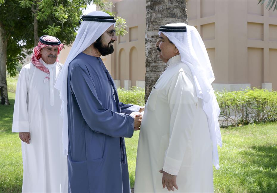 His Highness Sheikh Mohammed bin Rashid Al Maktoum-News-Mohammed bin Rashid meets with the King of Bahrain at his residence in Abu Dhabi