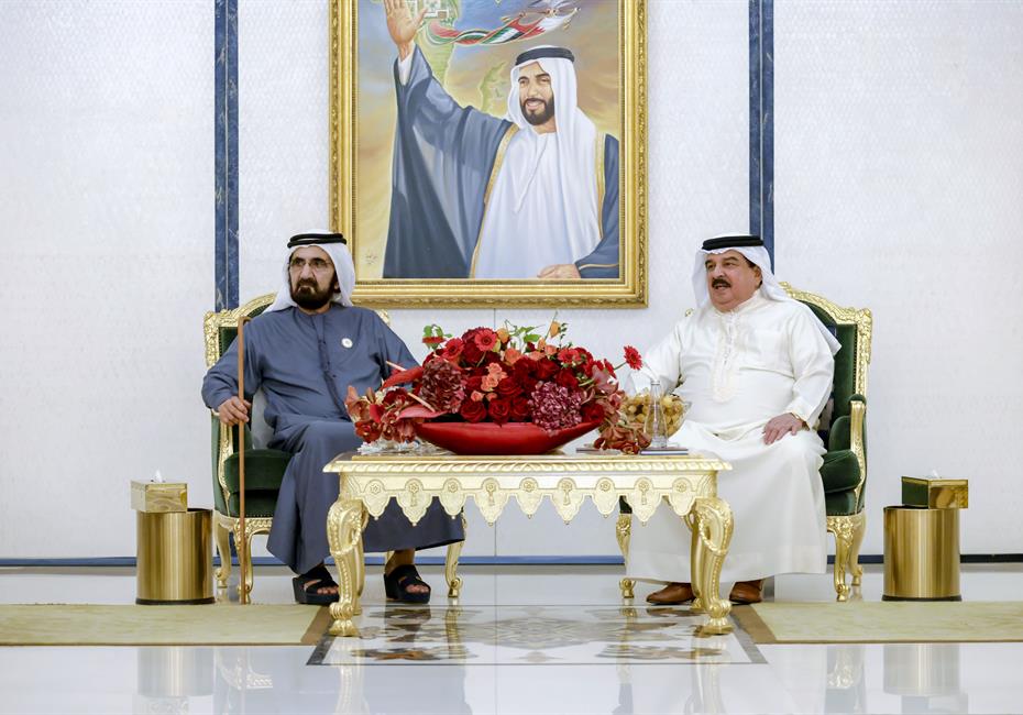 His Highness Sheikh Mohammed bin Rashid Al Maktoum-News-Mohammed bin Rashid meets with the King of Bahrain at his residence in Abu Dhabi