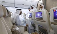 His Highness Sheikh Mohammed bin Rashid Al Maktoum-News-Mohammed bin Rashid reviews Emirates’ new A350 at Dubai International Airport