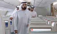 His Highness Sheikh Mohammed bin Rashid Al Maktoum-News-Mohammed bin Rashid reviews Emirates’ new A350 at Dubai International Airport