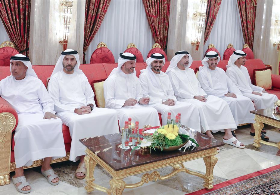 His Highness Sheikh Mohammed bin Rashid Al Maktoum-News-Mohammed bin Rashid receives the Ruler of Umm Al Quwain, exchanging Ramadan greetings