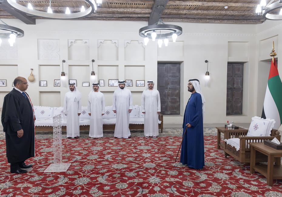 His Highness Sheikh Mohammed bin Rashid Al Maktoum-News-Mohammed bin Rashid presides over swearing-in ceremony of eight new judges at Dubai Courts