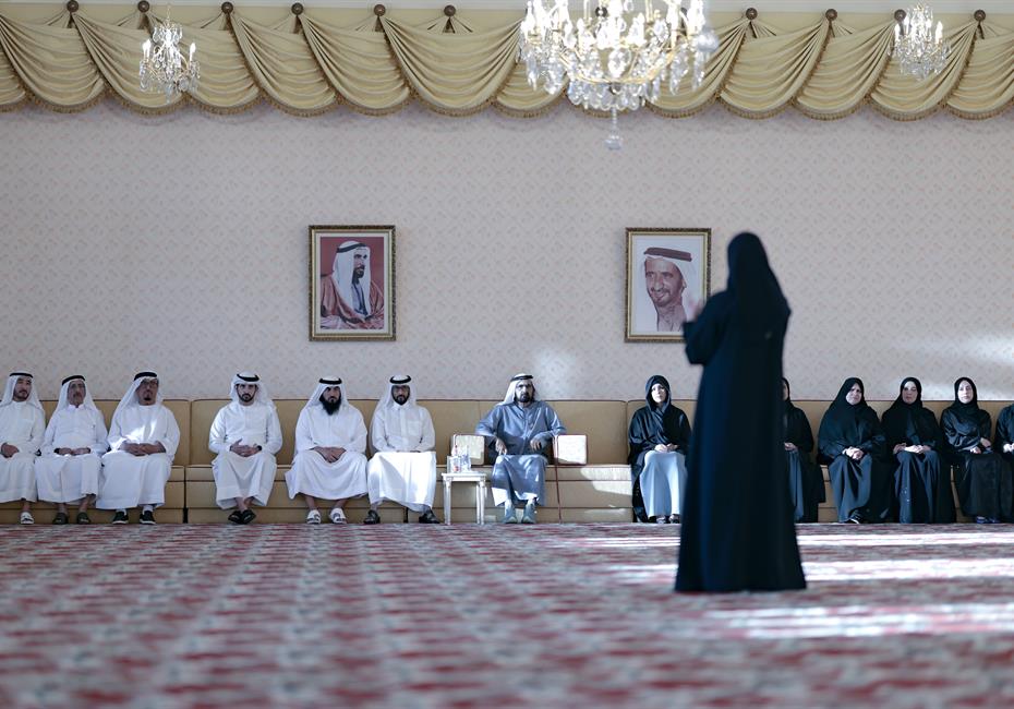 His Highness Sheikh Mohammed bin Rashid Al Maktoum-News-Mohammed bin Rashid meets with Foreign Trade and CEPA negotiation teams at the Ministry of Economy