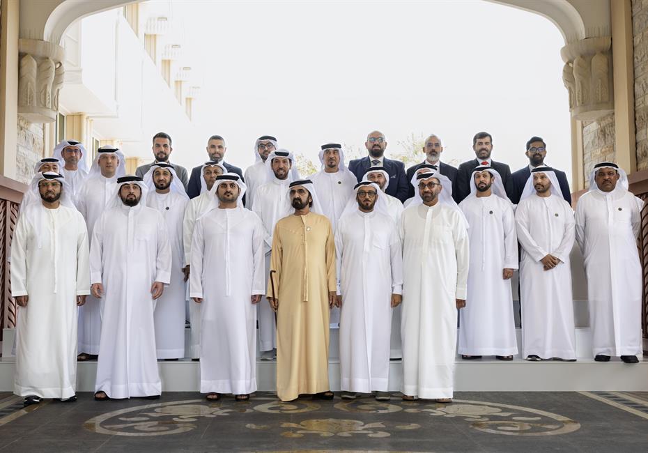 His Highness Sheikh Mohammed bin Rashid Al Maktoum-News-Mohammed bin Rashid receives Shabab Al Ahli Football Club following four-trophy season