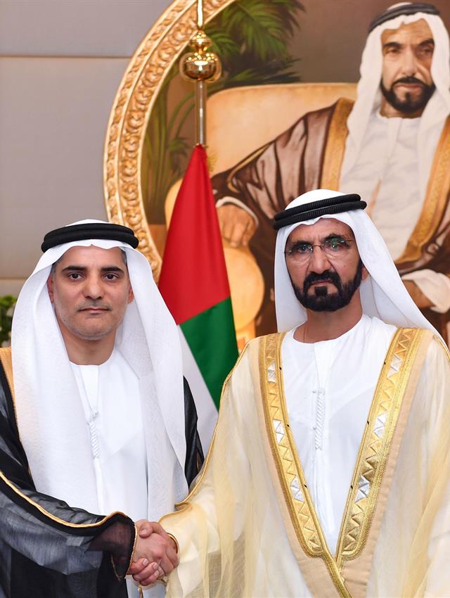  صاحب السمو الشيخ محمد بن راشد آل مكتوم -  - أمام محمد بن راشد .. علي الشعفار يؤدي اليمين القانونية كمندوب دائم للدولة في 
