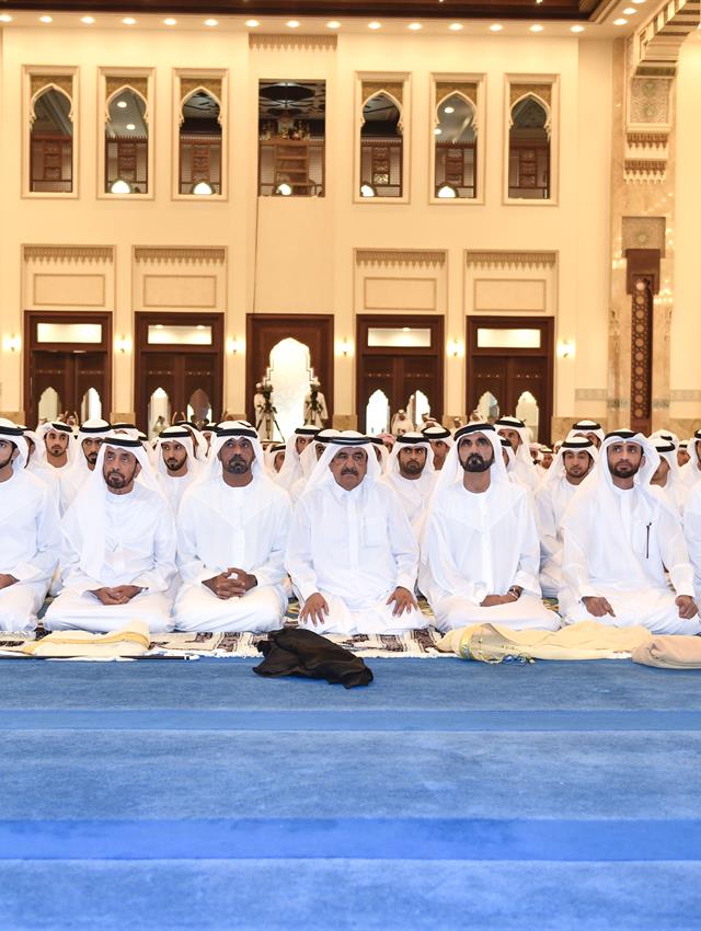 His Highness Sheikh Mohammed bin Rashid Al Maktoum -  - Mohammed bin Rashid performs Eid prayer at Zabeel Mosque