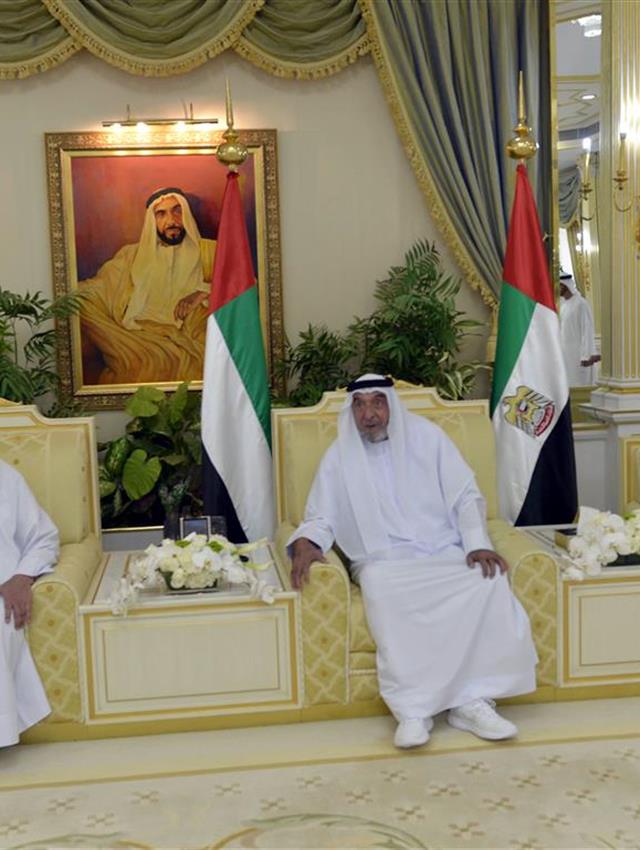 His Highness Sheikh Mohammed bin Rashid Al Maktoum -  - Khalifa exchanges Eid Al Fitr greetings with UAE Rulers