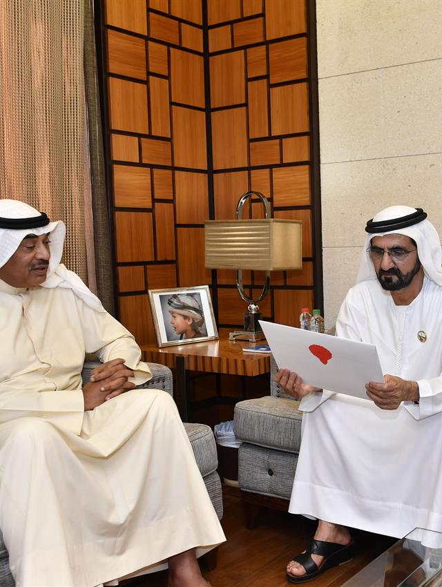 His Highness Sheikh Mohammed bin Rashid Al Maktoum -  - On behalf of UAE President, VP receives letter from Amir of Kuwait