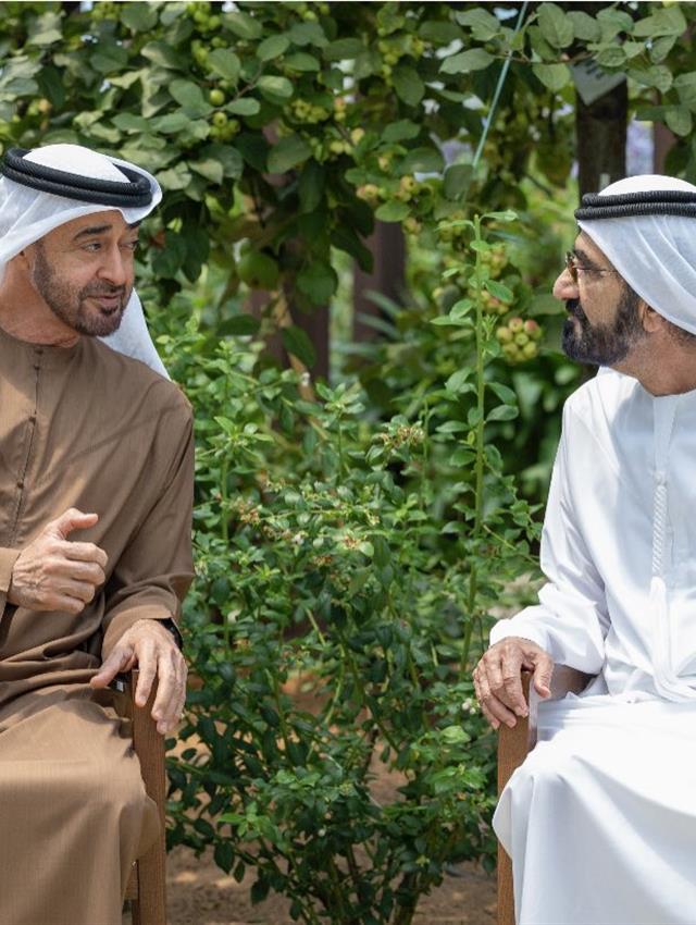 His Highness Sheikh Mohammed bin Rashid Al Maktoum -  - Mohammed bin Rashid, Mohamed bin Zayed review a set of national strategic projects