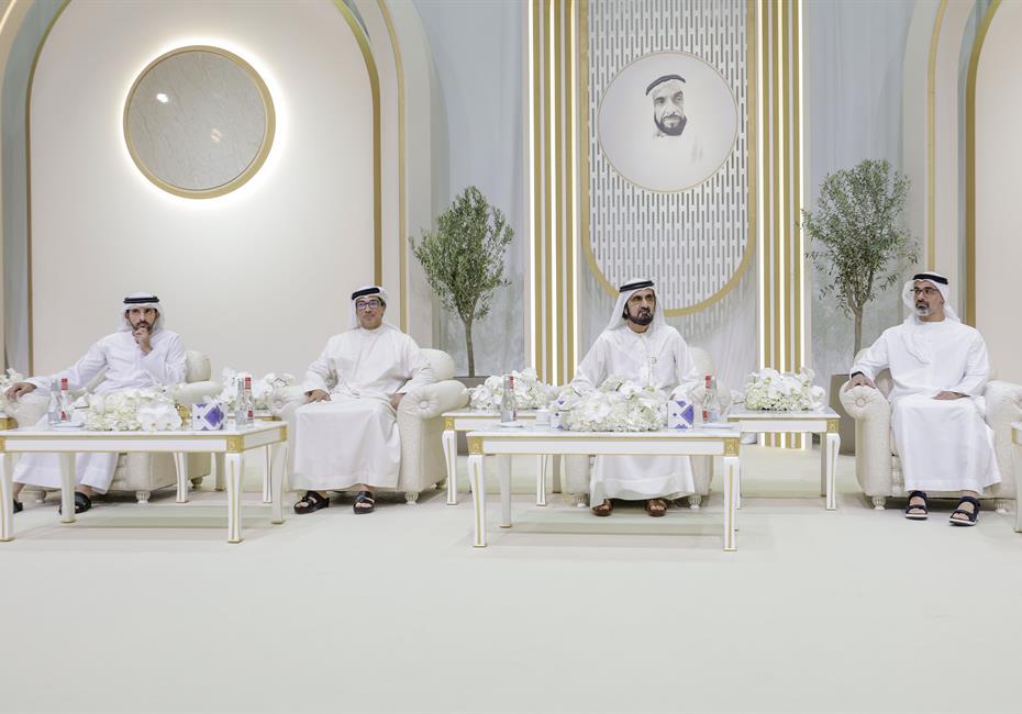  صاحب السمو الشيخ محمد بن راشد آل مكتوم-أخبار-محمد بن راشد يتلقى تهاني منصور بن زايد وخالد بن محمد بمناسبة أفراح آل مكتوم