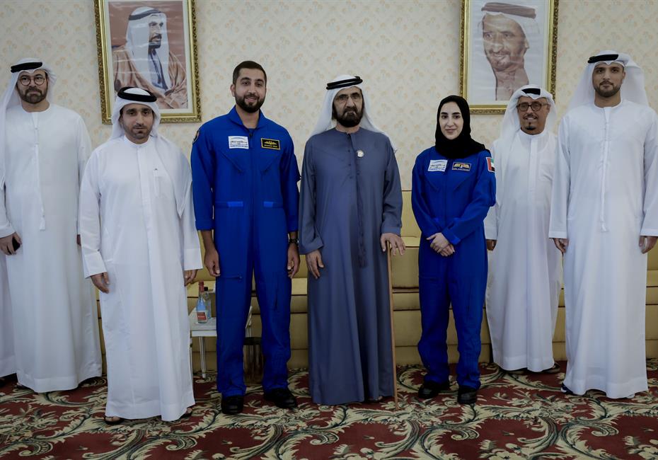 His Highness Sheikh Mohammed bin Rashid Al Maktoum-News-Mohammed bin Rashid meets with MBRSC team, reviews preparations for MBZ-SAT launch