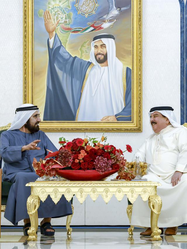 His Highness Sheikh Mohammed bin Rashid Al Maktoum -  - Mohammed bin Rashid meets with the King of Bahrain at his residence in Abu Dhabi